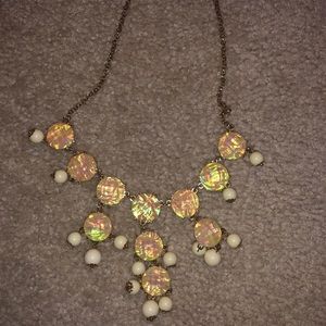 Off-White Accent Necklace and Earring Set